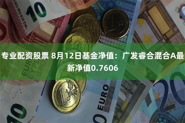 专业配资股票 8月12日基金净值：广发睿合混合A最新净值0.7606