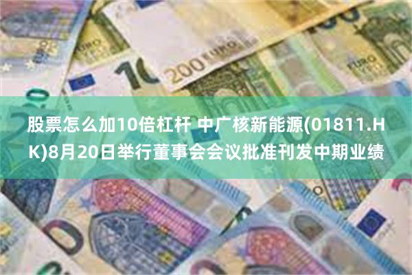 股票怎么加10倍杠杆 中广核新能源(01811.HK)8月20日举行董事会会议批准刊发中期业绩