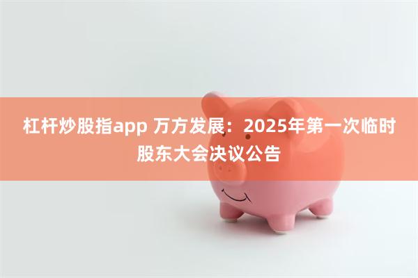 杠杆炒股指app 万方发展：2025年第一次临时股东大会决议公告